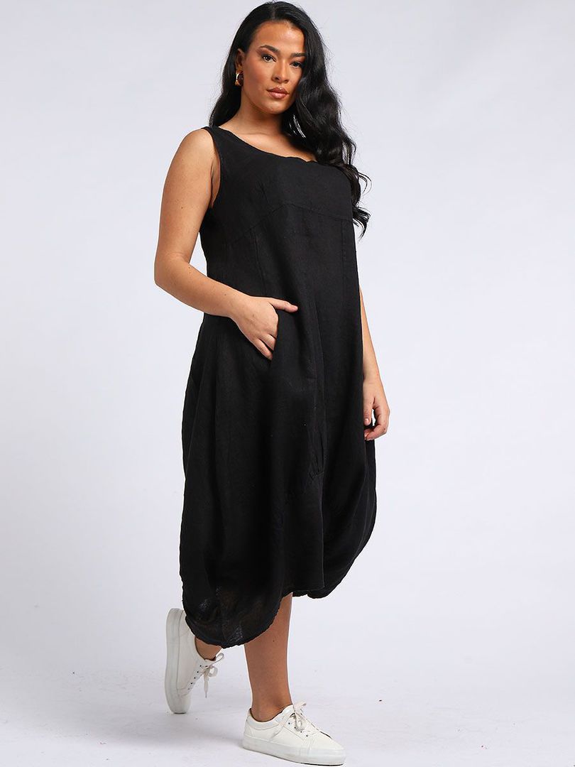 Gabriella Linen Dress Black image 0